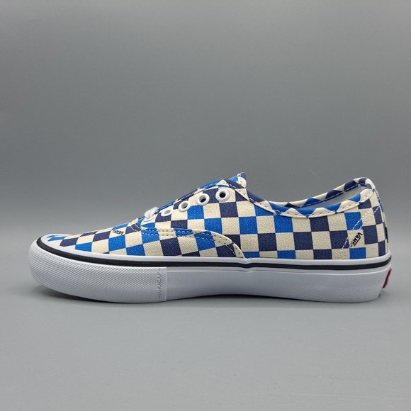 New Vans Authentic Pro Checkerboard Indigo Blue Classic White Men 7= Women's 8.5 - Picture 4 of 11